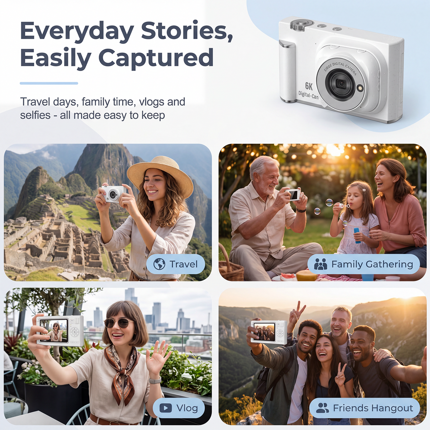 G02 Vlogging Camera White